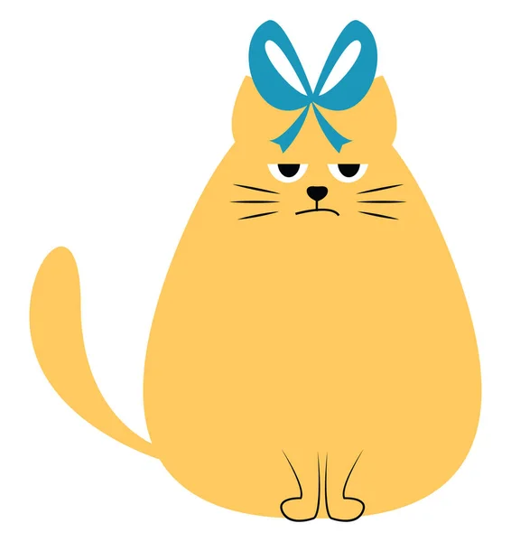 Glückliche Gelbe Katze Illustration Vektor Auf Weißem Hintergrund — Stockvektor