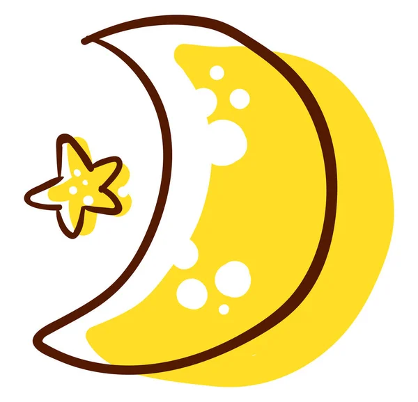 Žlutý Měsíc Ilustrace Vektor Bílém Pozadí — Stockový vektor