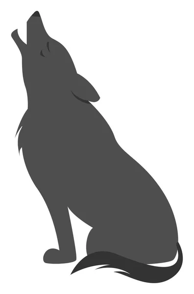 Eenzame Wolf Illustratie Vector Witte Achtergrond — Stockvector
