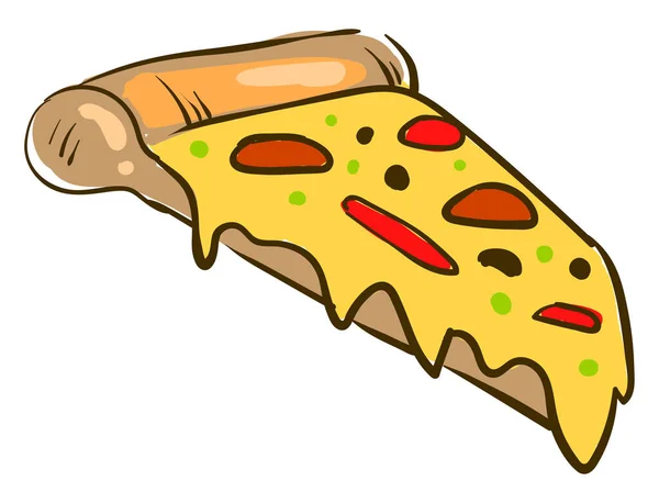 Snijd Van Pizza Illustratie Vector Witte Achtergrond — Stockvector