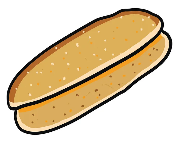 Hot Dog Bun Illustration Vector White Background — Stock Vector