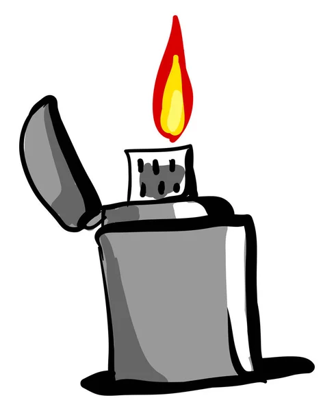 Grijze Zippo Illustratie Vector Witte Achtergrond — Stockvector