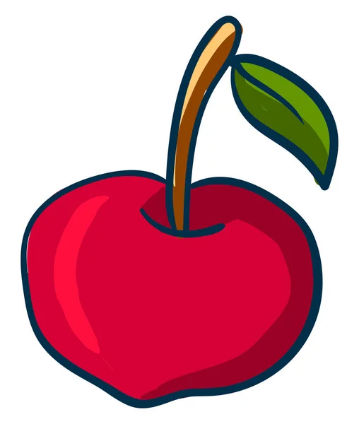 Малюнок Червоного Яблука Ілюстрація Вектор Білому Тлі — стоковий вектор