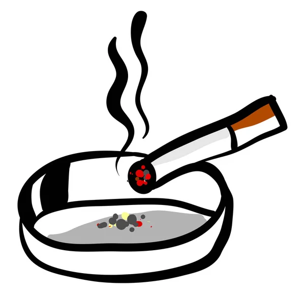 Cigareta Popelníku Ilustrace Vektor Bílém Pozadí — Stockový vektor