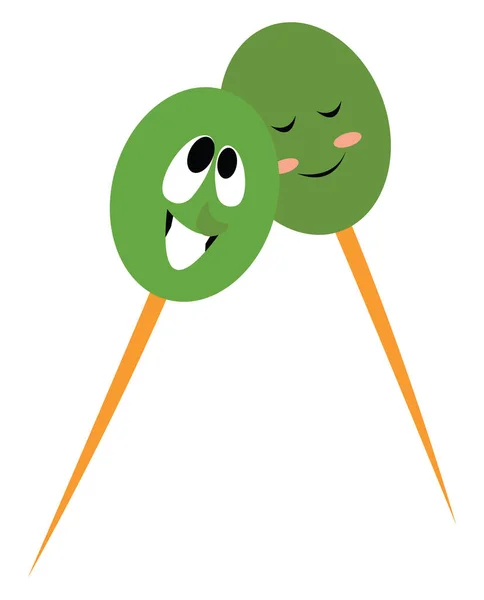 Zelené Olivy Ilustrace Vektor Bílém Pozadí — Stockový vektor