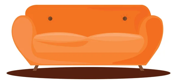 Orangefarbenes Sofa Illustration Vektor Auf Weißem Hintergrund — Stockvektor