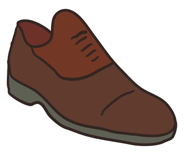 Sapato Marrom Ilustração Vetor Sobre Fundo Branco —  Vetores de Stock