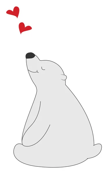 Urso Polar Amor Ilustração Vetor Fundo Branco — Vetor de Stock