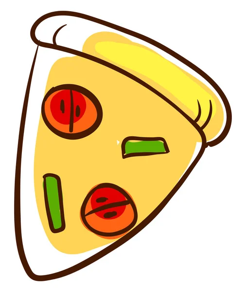 Tranche Pizza Illustration Vecteur Sur Fond Blanc — Image vectorielle