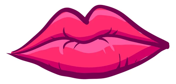 Labios Rosados Ilustración Vector Sobre Fondo Blanco — Vector de stock