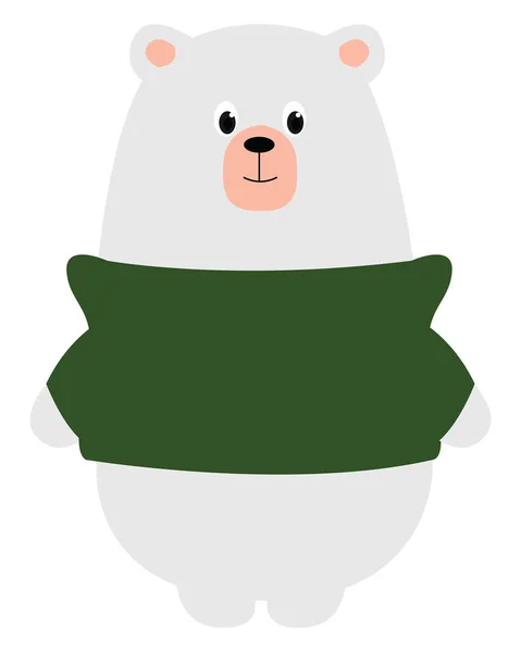 Orso Polare Verde Illustrazione Vettore Sfondo Bianco — Vettoriale Stock
