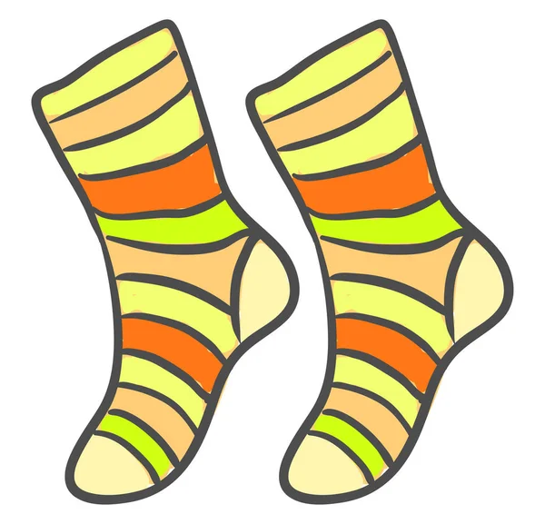 Chaussettes Multicolores Illustration Vecteur Sur Fond Blanc — Image vectorielle