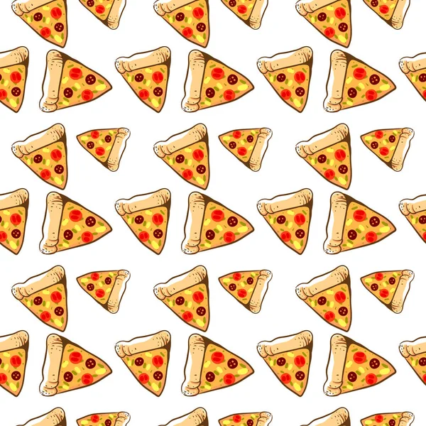 Pizza Slices Illustration Vector White Background — Stock Vector