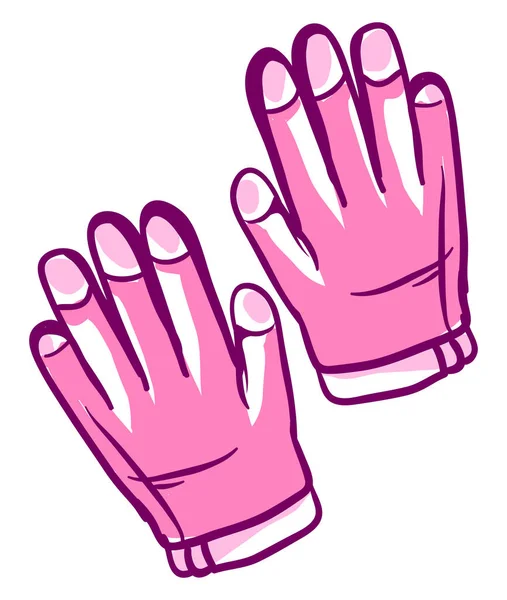 Roze Handschoenen Illustratie Vector Witte Achtergrond — Stockvector