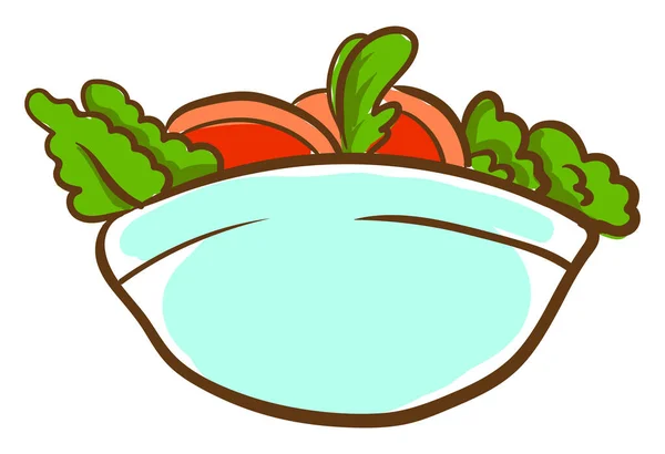 Salad Bowl Illustration Vector White Background — Stock Vector