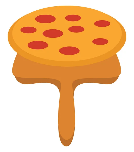 Läcker Pizza Illustration Vektor Vit Bakgrund — Stock vektor
