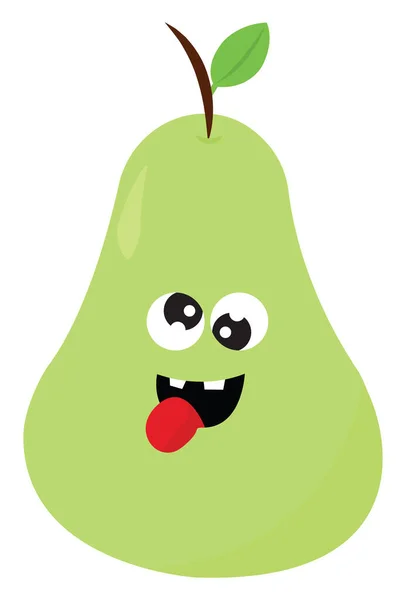 Crazy Pear Illustration Vector White Background — Stock Vector