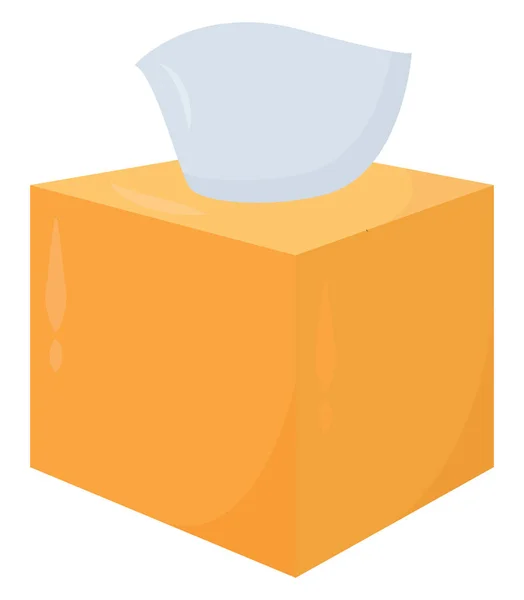 Žlutý Box Ubrousky Ilustrace Vektor Bílém Pozadí — Stockový vektor