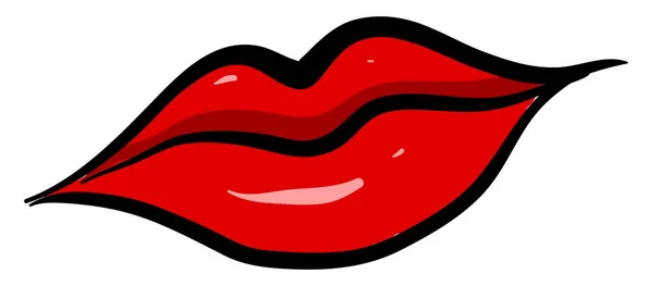 Rode Lippen Illustratie Vector Witte Achtergrond — Stockvector