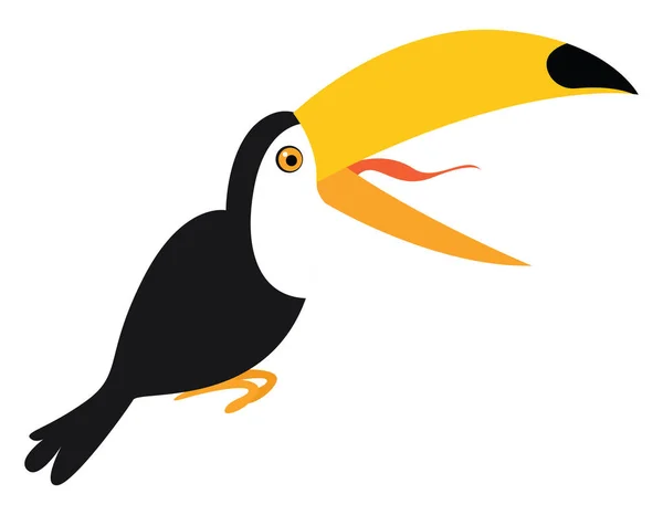 Toucan Chantant Illustration Vecteur Sur Fond Blanc — Image vectorielle