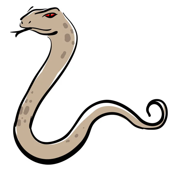 Vzteklý Had Ilustrace Vektor Bílém Pozadí — Stockový vektor