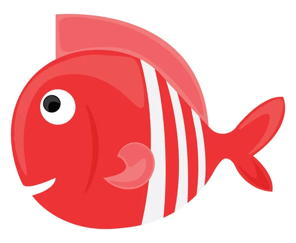 Pesce Rosso Illustrazione Vettore Sfondo Bianco — Vettoriale Stock