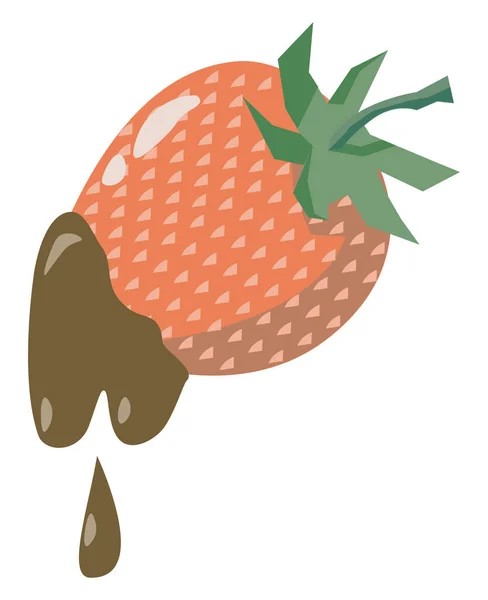 Strawberry Chocolate Illustration Vector White Background Vector Graphics