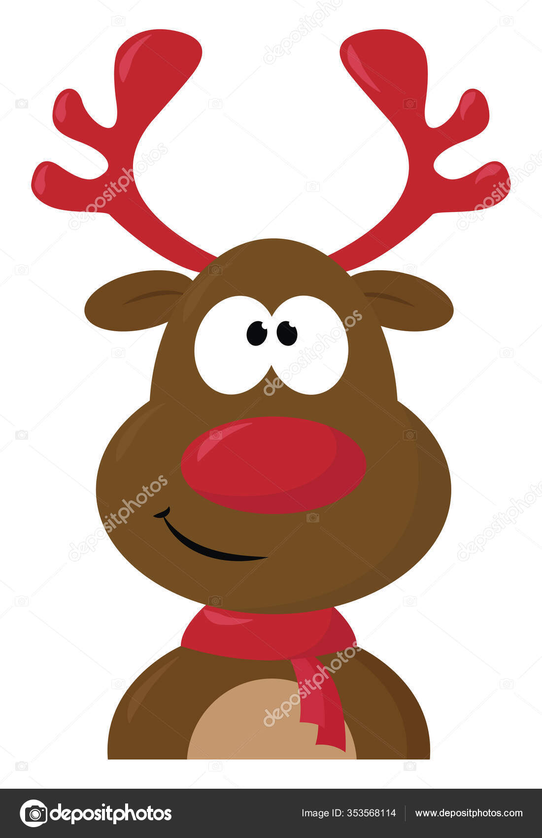 Image vectorielle Cerf Nez Rouge Illustration Vecteur Sur Fond Blanc par  ©Morphart - 353568114, image size:1100x1700