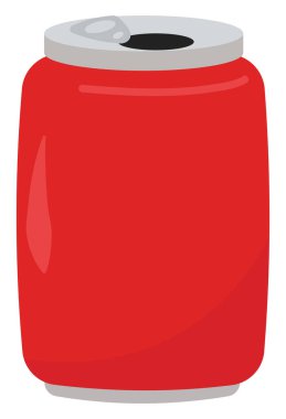 Kırmızı soda kutusu, illüstrasyon, beyaz arkaplanda vektör.