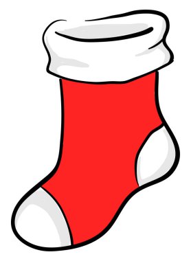 Kırmızı çorap, illüstrasyon, beyaz arkaplanda vektör.