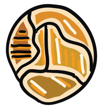 Küçük somun ekmek, illüstrasyon, beyaz arkaplanda vektör.