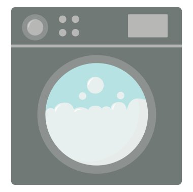 Çamaşır makinesi, illüstrasyon, beyaz arkaplan üzerindeki vektör.