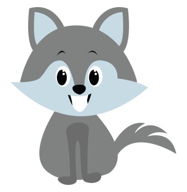 Kurt yavrusu, illüstrasyon, beyaz arkaplan üzerindeki vektör.