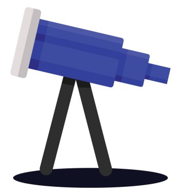 Mavi teleskop, illüstrasyon, beyaz arkaplanda vektör.