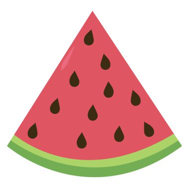 Bir parça karpuz, illüstrasyon, beyaz arkaplanda vektör.