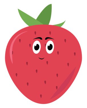 Taze çilek, illüstrasyon, beyaz arka plan vektör.