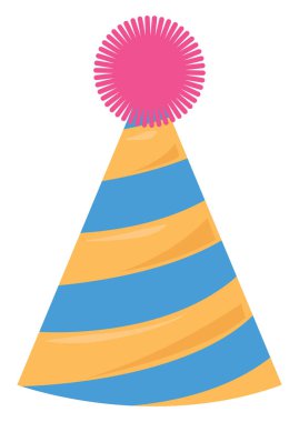 Beyaz arkaplan üzerindeki doğum günü başlığı, illüstrasyon, vektör.