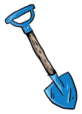 Mavi kürek, illüstrasyon, beyaz arkaplanda vektör.