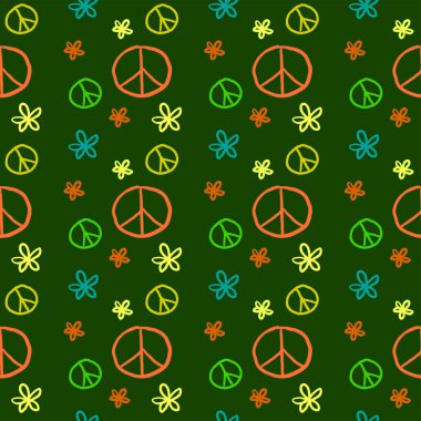 Hippi deseni, illüstrasyon, beyaz arkaplan üzerindeki vektör.