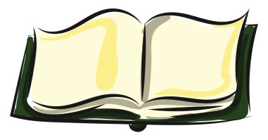 Yeşil kitap, illüstrasyon, beyaz arkaplanda vektör.