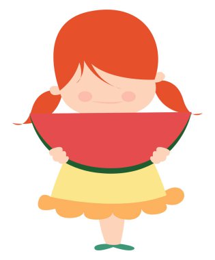 Büyük karpuz, illüstrasyon, beyaz arkaplanda vektör.