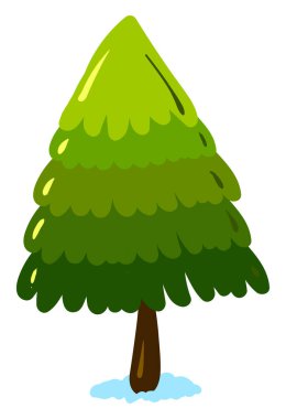 Noel ağacı düz, illüstrasyon, beyaz arkaplanda vektör.