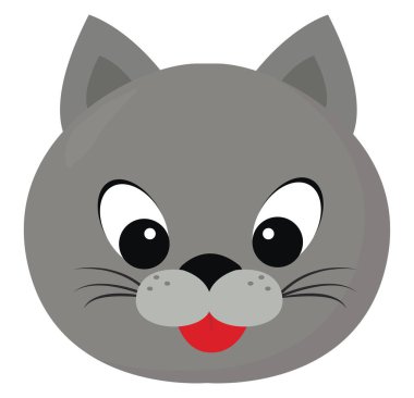 Şirin kedi, illüstrasyon, beyaz arkaplanda vektör.