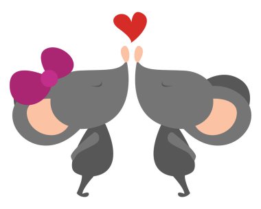 Fare aşık, illüstrasyon, beyaz arkaplanda vektör.