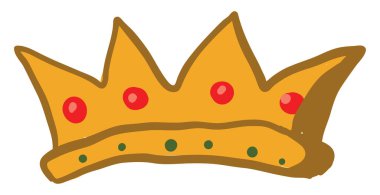 Altın taç, illüstrasyon, beyaz arkaplanda vektör.