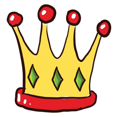 Sarı taç, illüstrasyon, beyaz arkaplanda vektör.