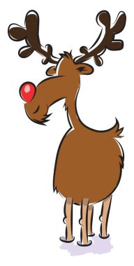 Büyük geyik, illüstrasyon, beyaz arkaplanda vektör.