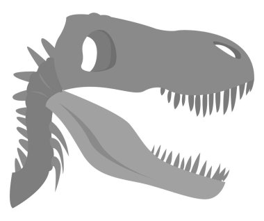 Dinozor kafatası, illüstrasyon, beyaz arkaplan üzerindeki vektör.