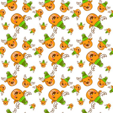 Geyik deseni, illüstrasyon, beyaz arkaplan üzerindeki vektör.