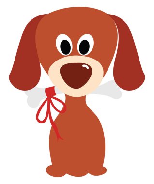 Kemikli köpek, illüstrasyon, beyaz arka plan üzerinde vektör.